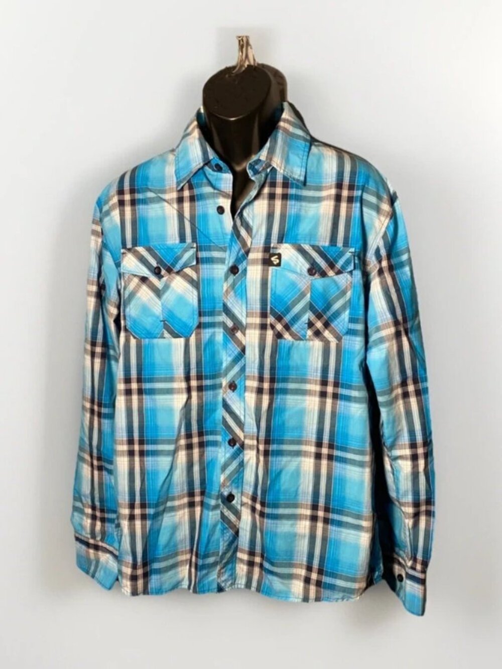 South Pole Mens Large Long Sleeve Button Down Shirt